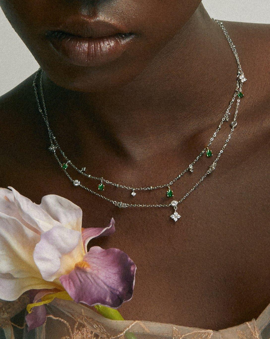 Lucky Clover Necklace in Silver - Image 4