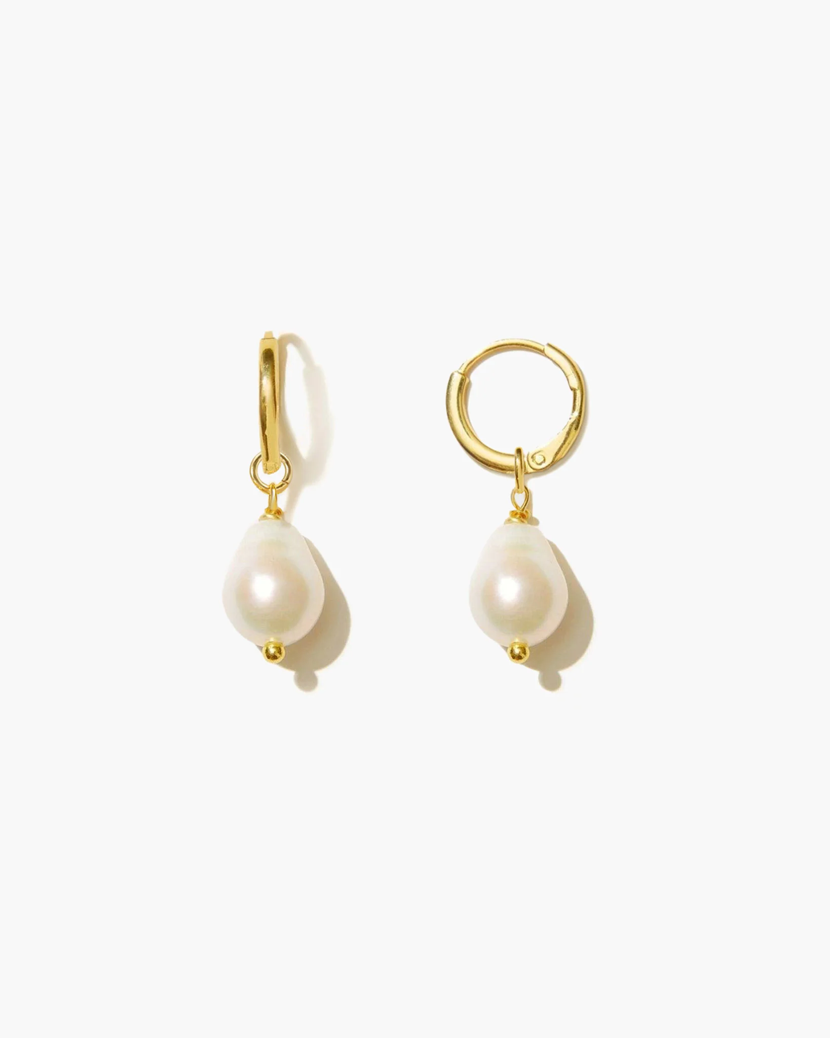 Pearl Hoop Earrings - Image 3
