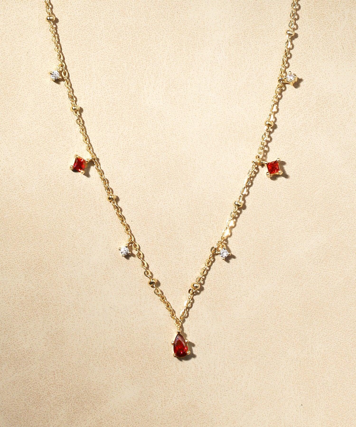 Elysee Necklace in Garnet Red - Image 5