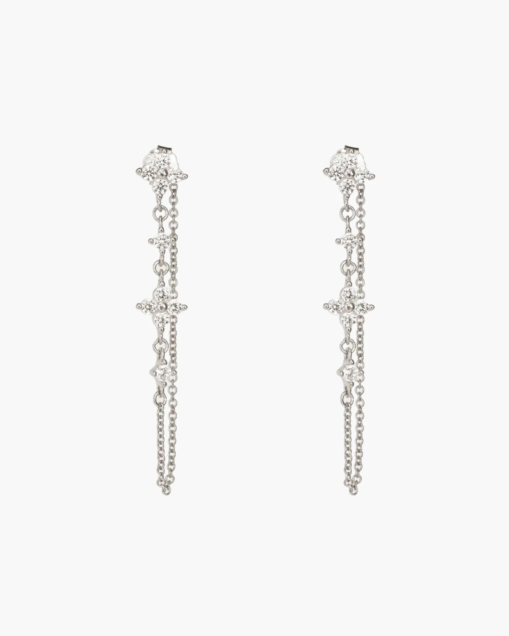 Gold Clover Drop Earrings - Image 4